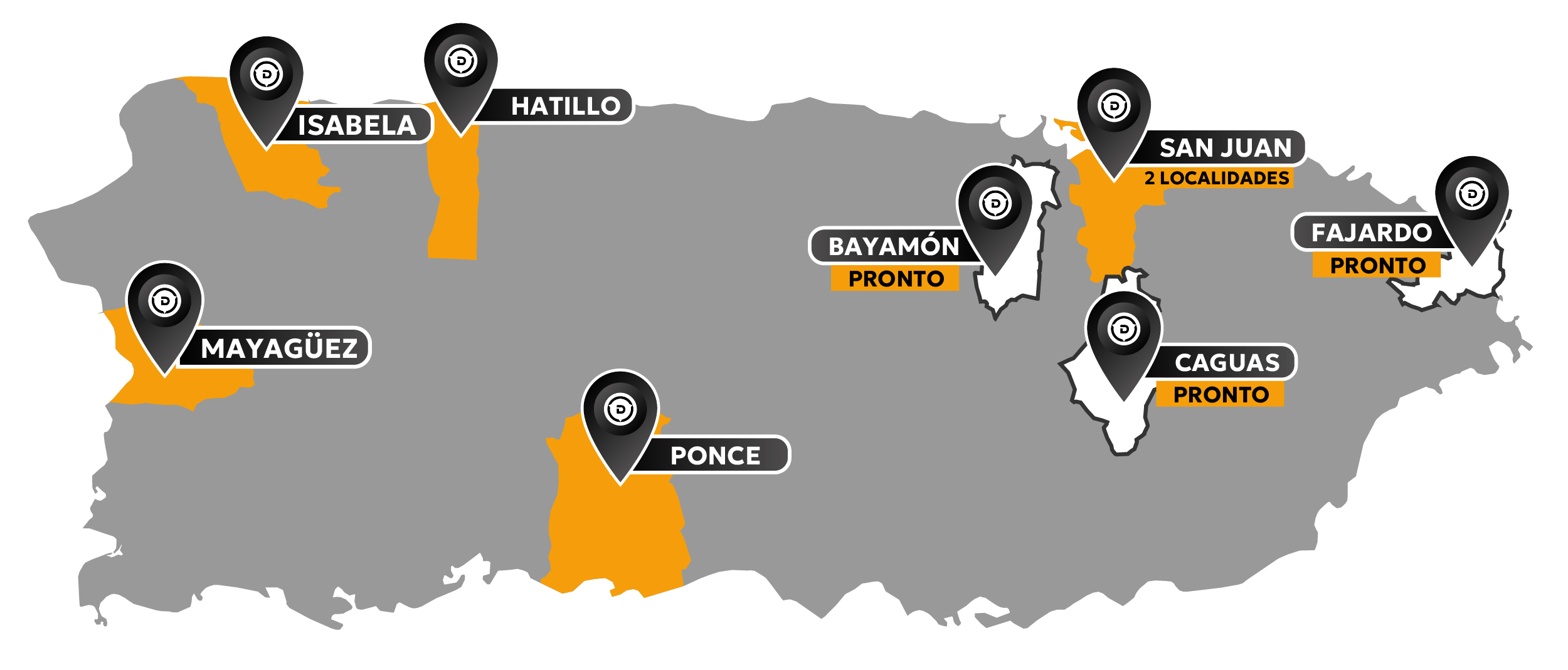 Mapa de Localidades en Puerto Rico
